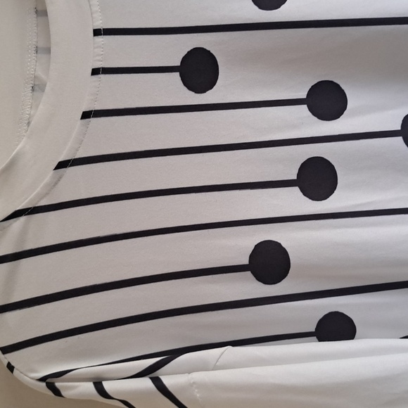 White Long Sleeve Shirt with Black Dot Pattern - Picture 3 of 7